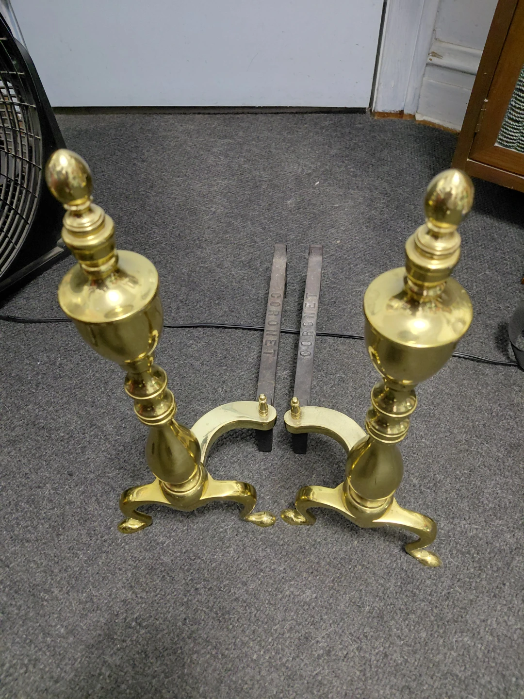 Coronet Brass Fireplace Andirons
