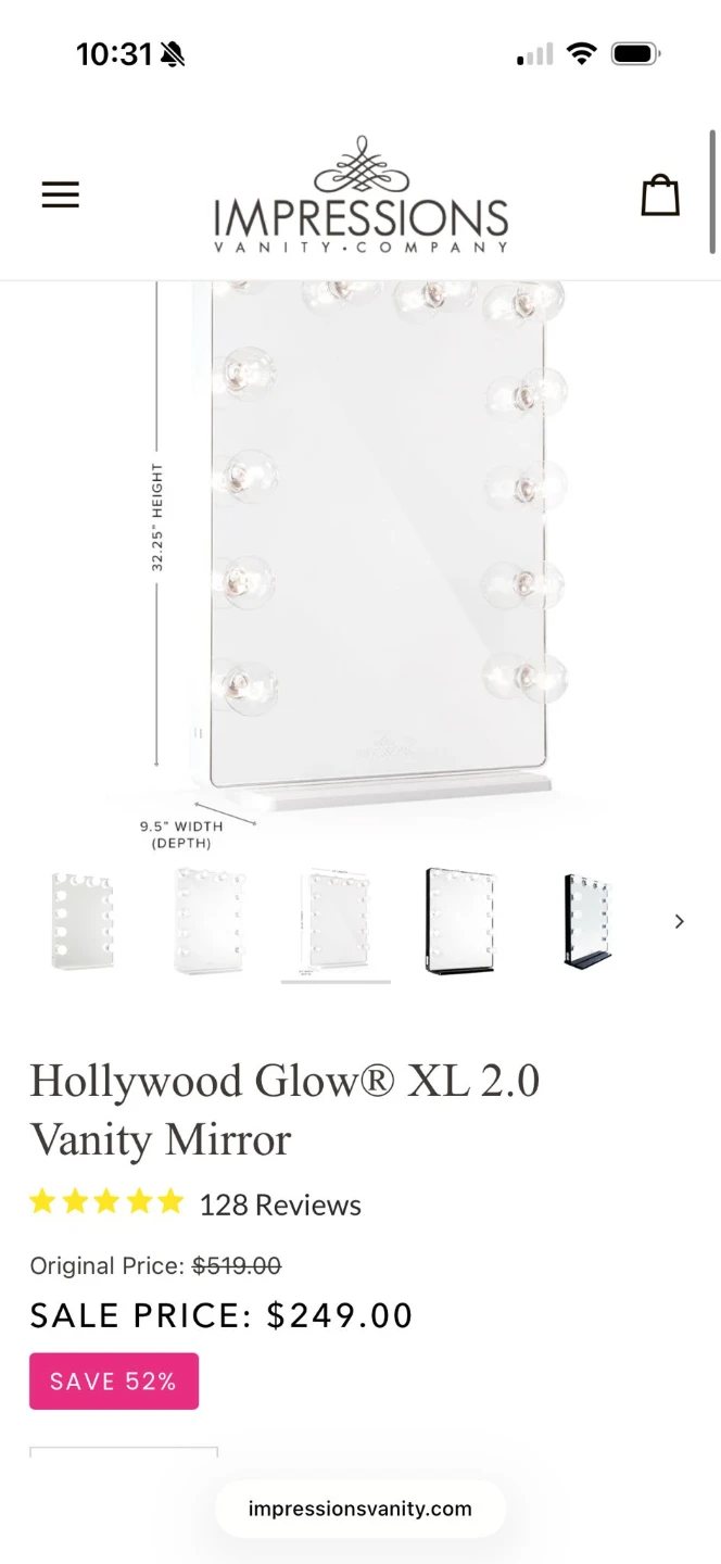 Impressions Vanity Hollywood Glow XL Vanity Mirror - photo 2