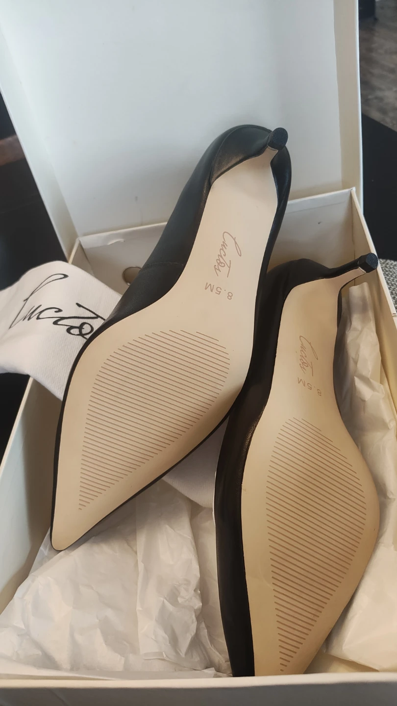 Luctos Black Leather Heels - Size 8.5M (New) - photo 4