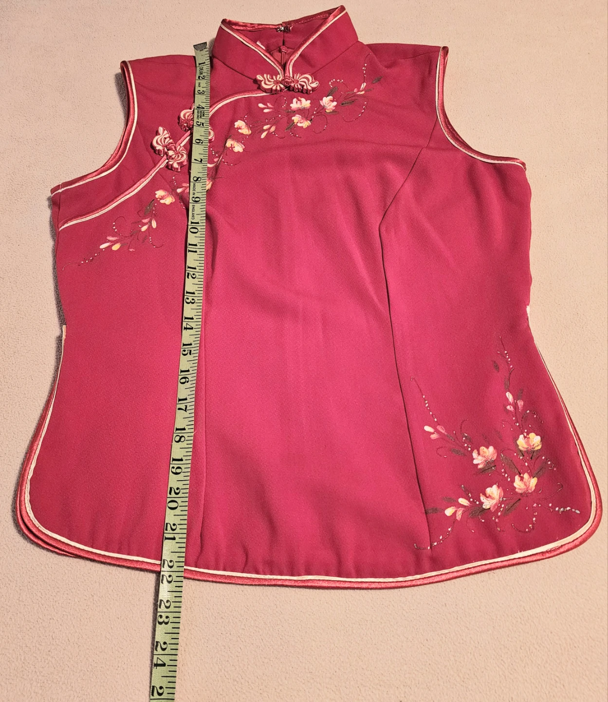 NEW Beautiful Red Cheongsam Top S/M $15 - photo 3