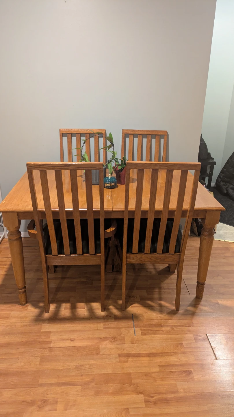 Wooden Dining Table with 4 Chairs