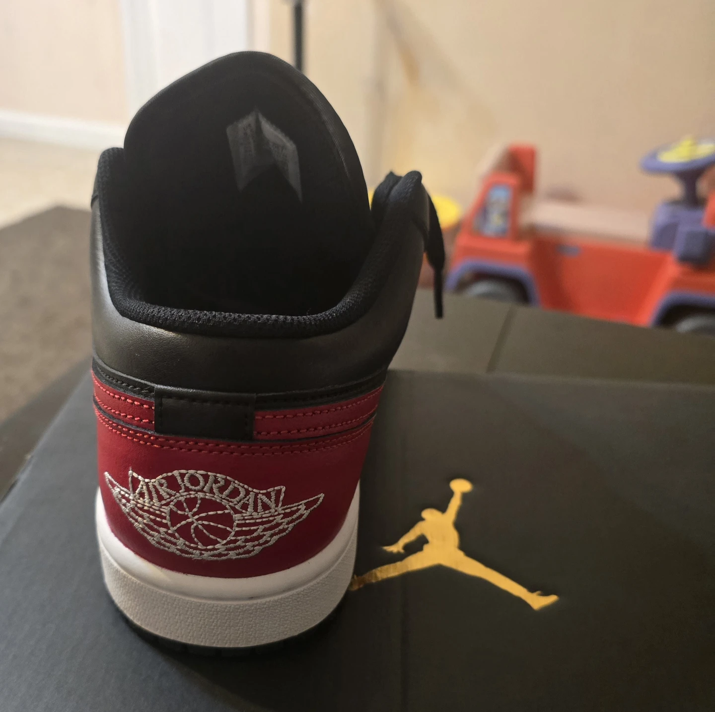Air Jordan 1 Low Black Red Shoes - photo 2
