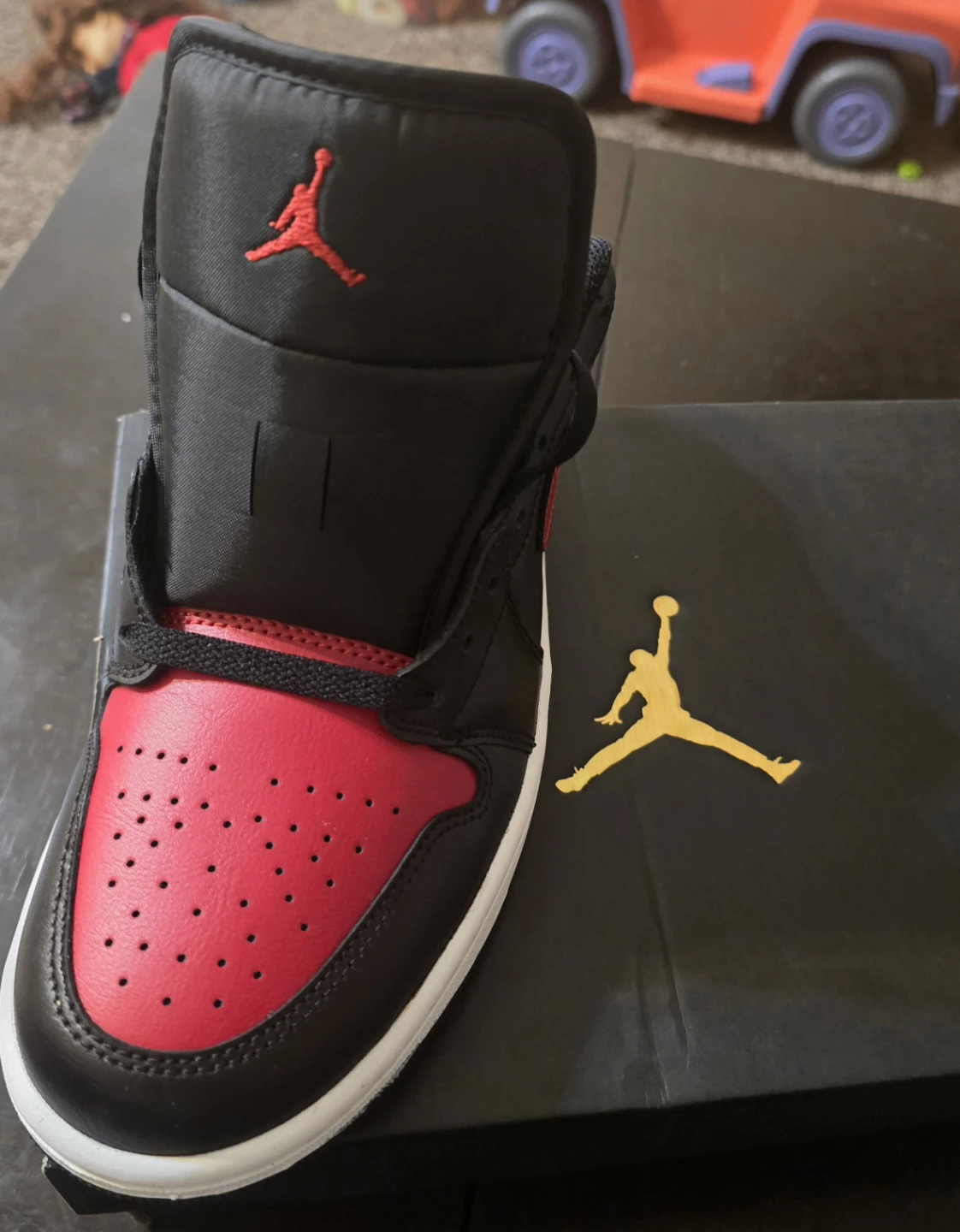 Air Jordan 1 Low Black Red Shoes - photo 3
