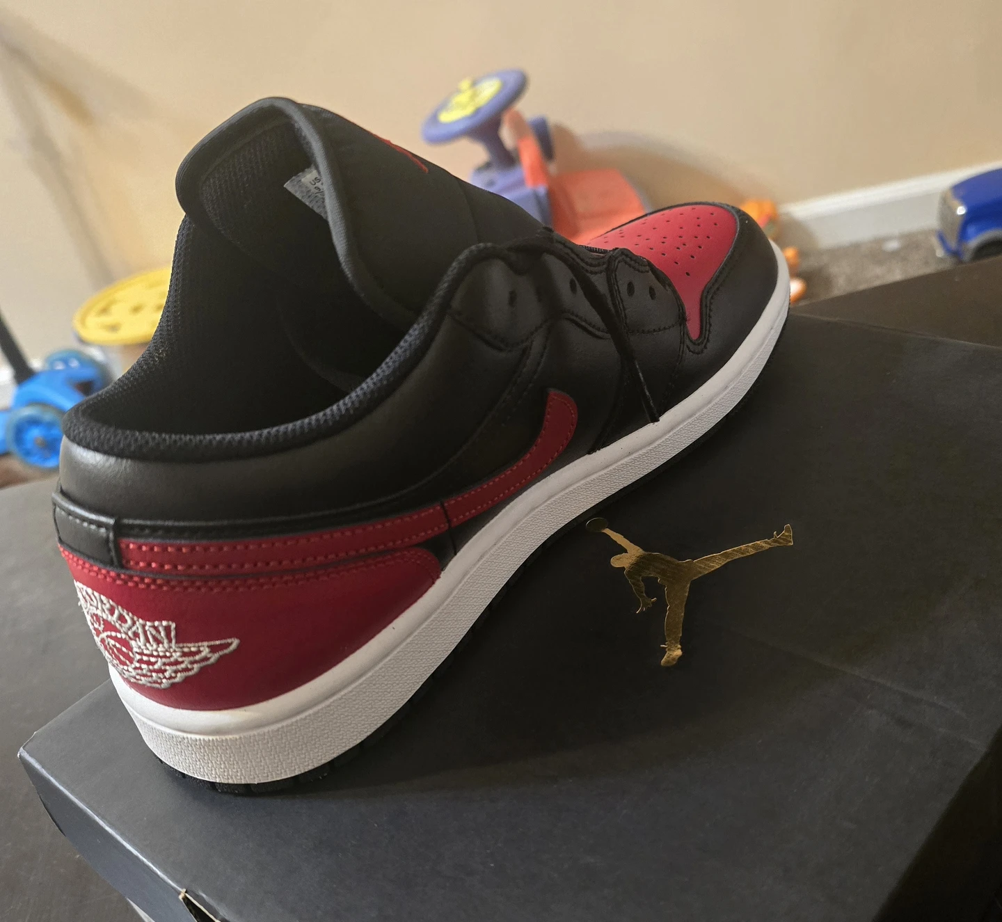 Air Jordan 1 Low Black Red Shoes - photo 4