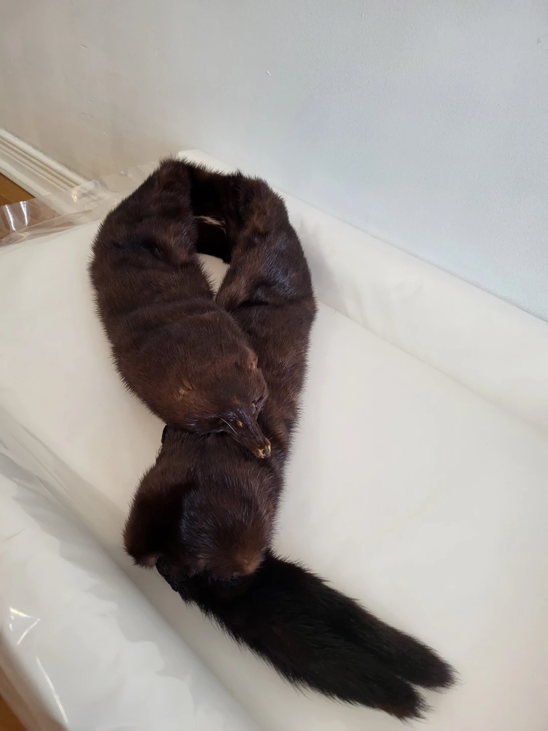 Vintage Mink Fur Stole Scarf