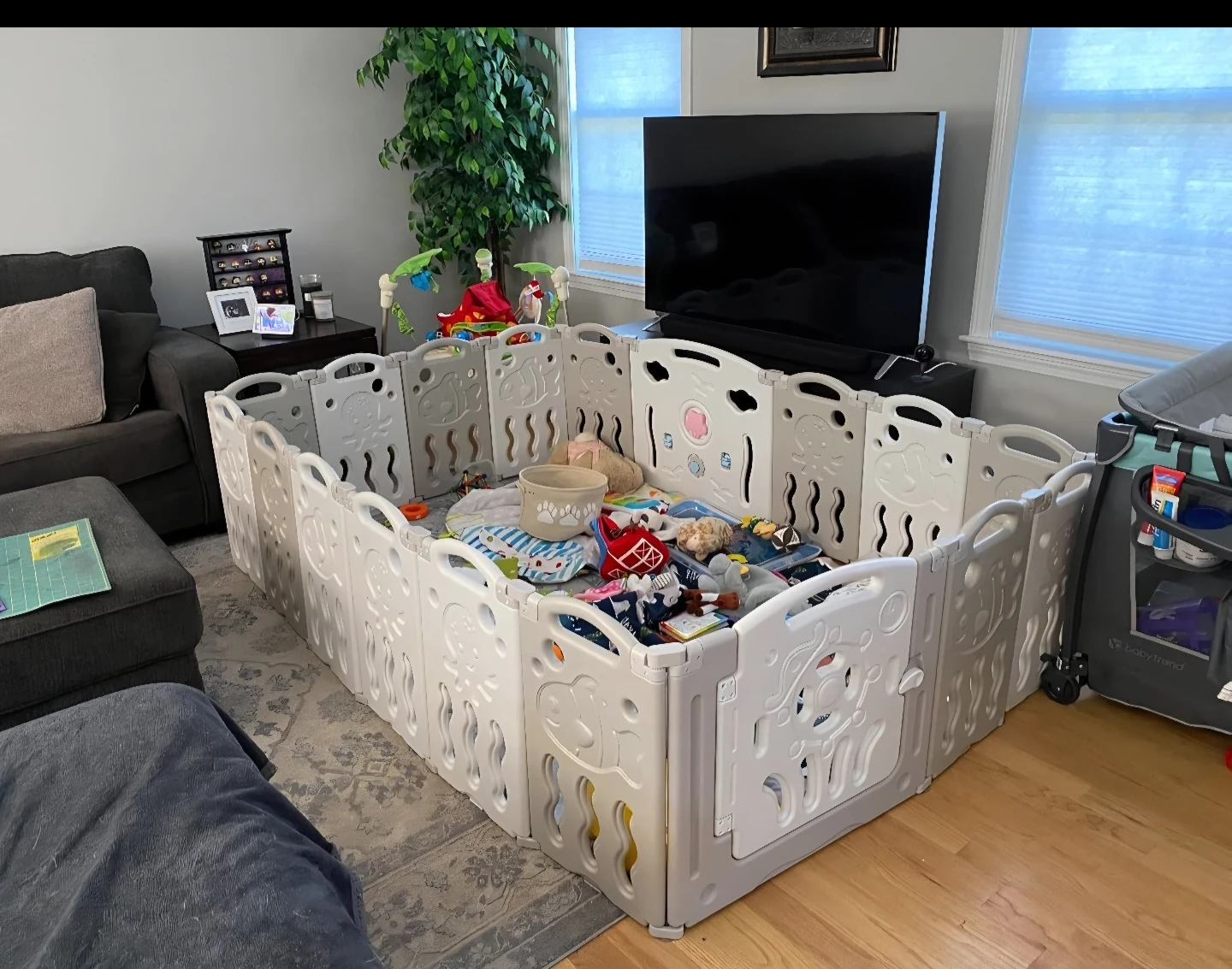 18-Piece Baby Playpen - Gray - photo 2