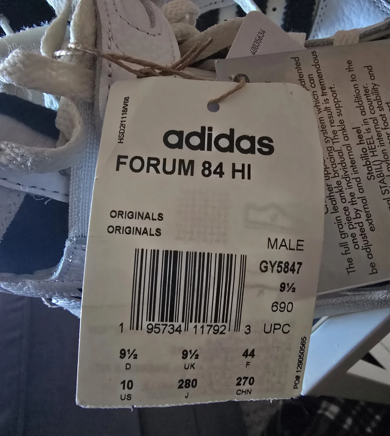 Adidas Forum 84 Hi, Size 10 US - photo 2