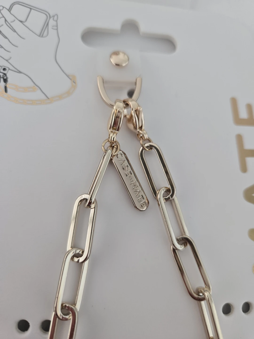 NEW! Gorgeous Gold-Tone Paperclip Phone Chain / Charm - photo 3