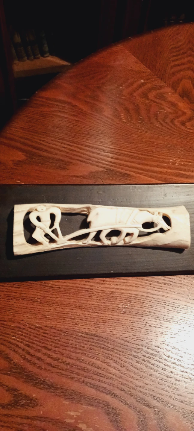 Unique Vintage Carved Bone Wall Art
