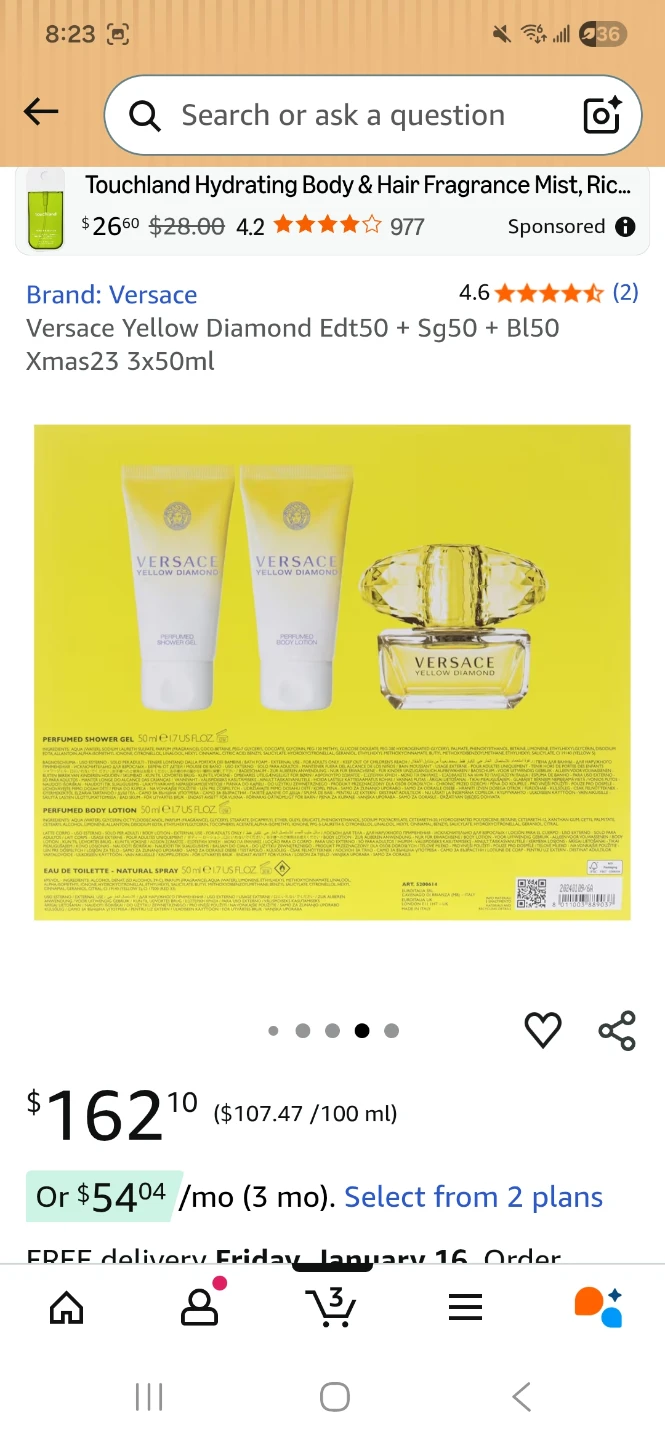Versace Yellow Diamond Edt 3x50ml - photo 2