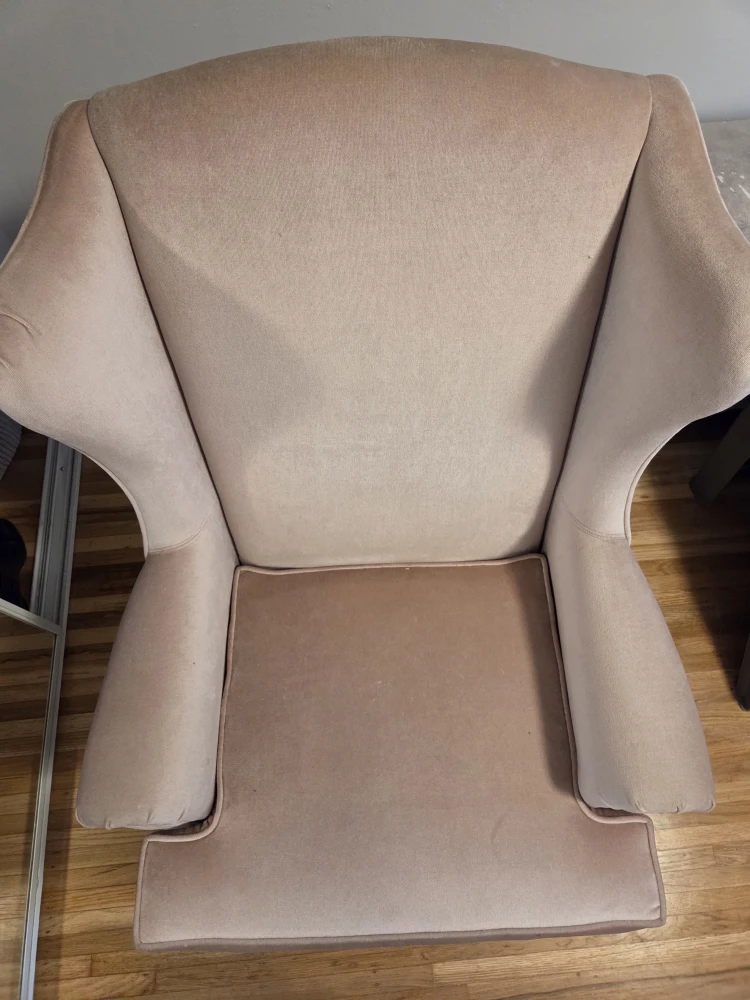 Pink Velvet Wingback Accent Chair - photo 2