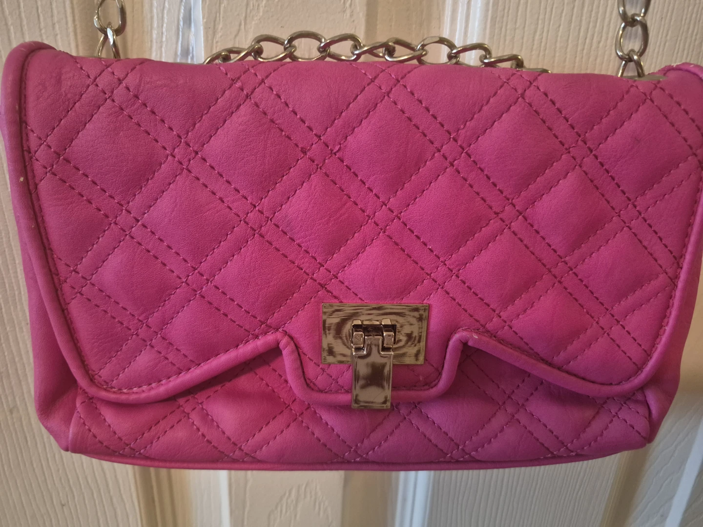 Hot Pink Quilted Chain Shoulder Bag - photo 3
