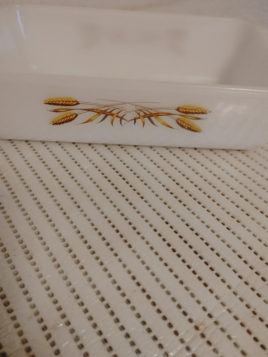 Vintage Pyrex White Loaf Pan with Wheat Design - photo 2