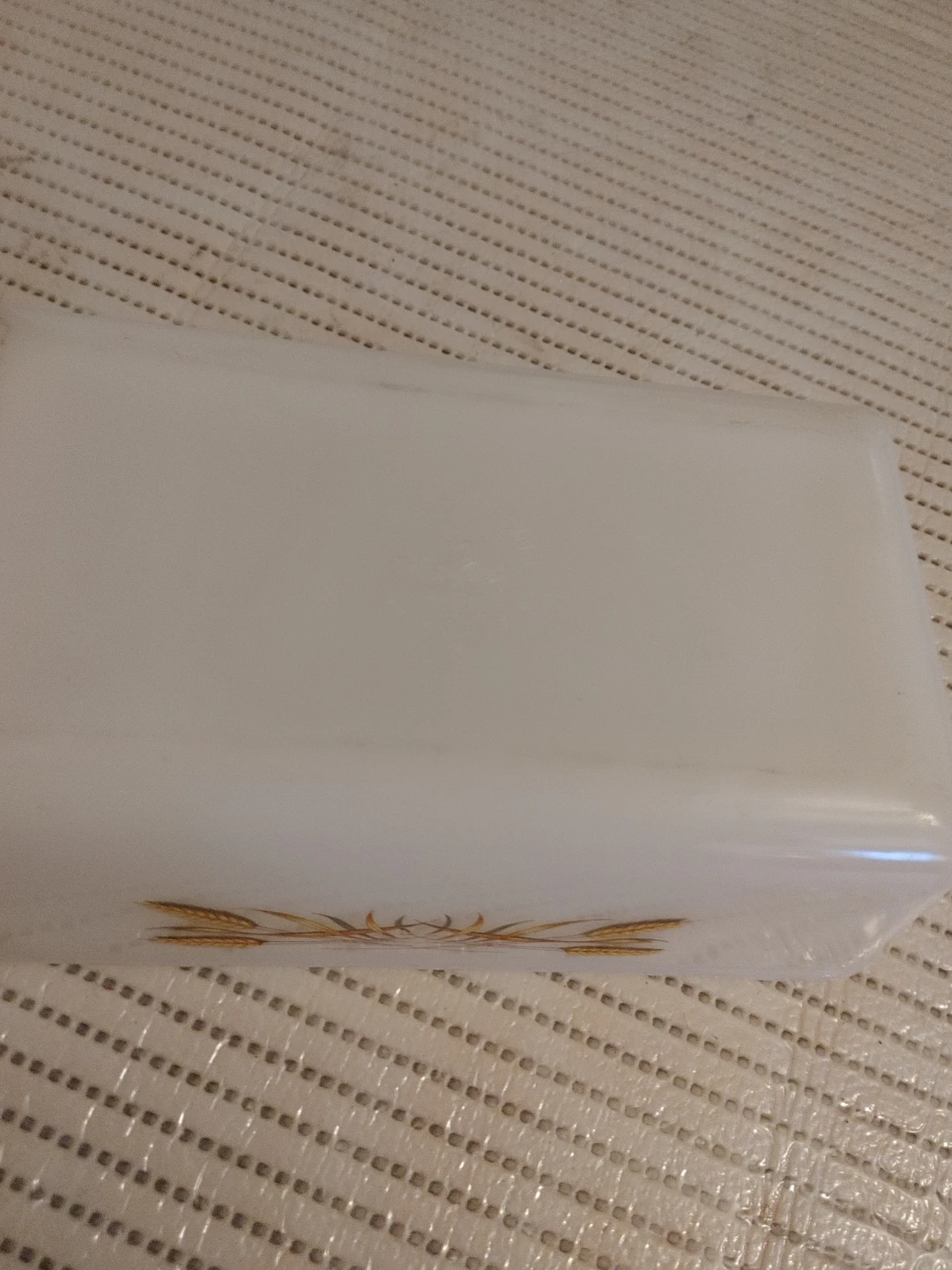 Vintage Pyrex White Loaf Pan with Wheat Design - photo 3