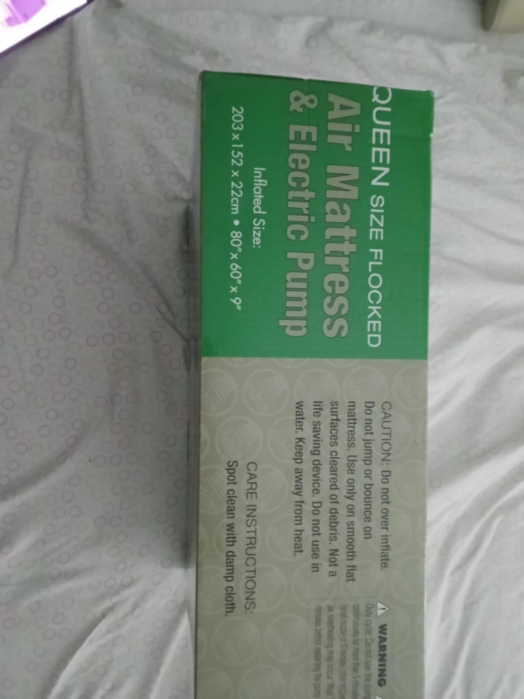 Queen Size Flocked Air Mattress & Electric Pump