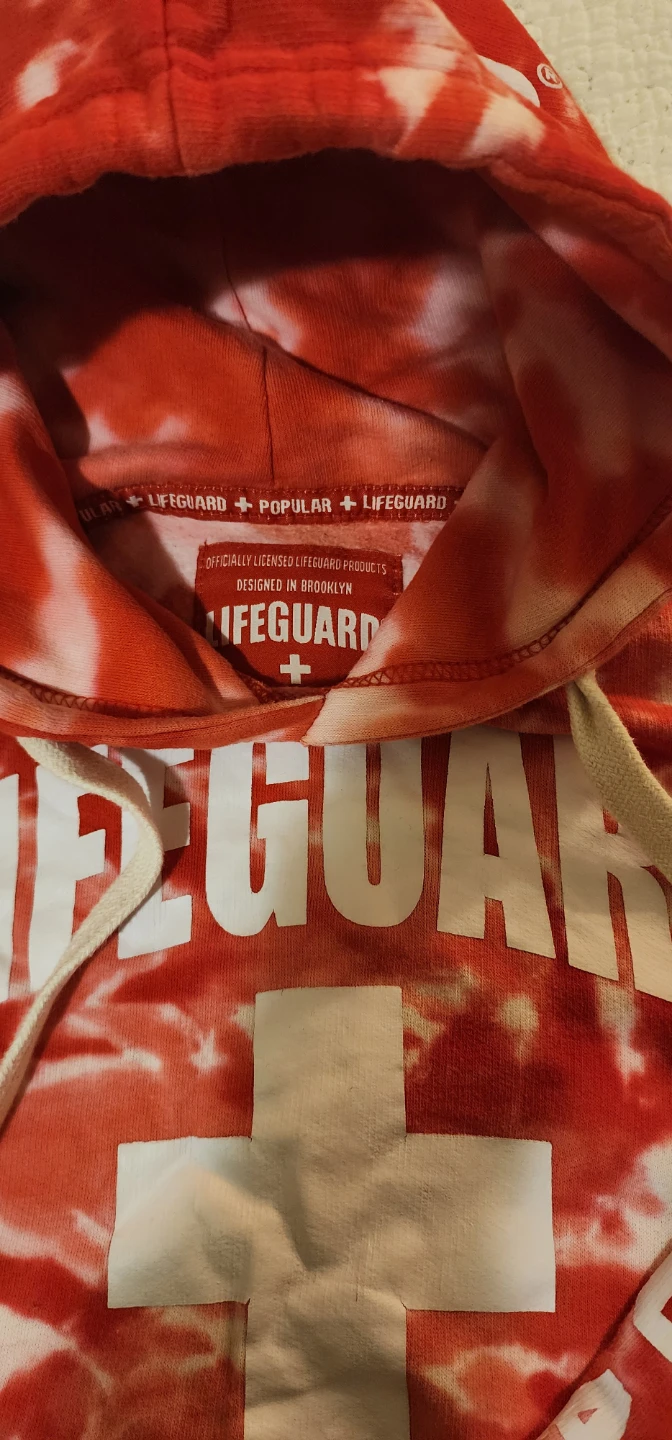 Lifeguard Red Tie Dye Crop Hoodie - Small - photo 2