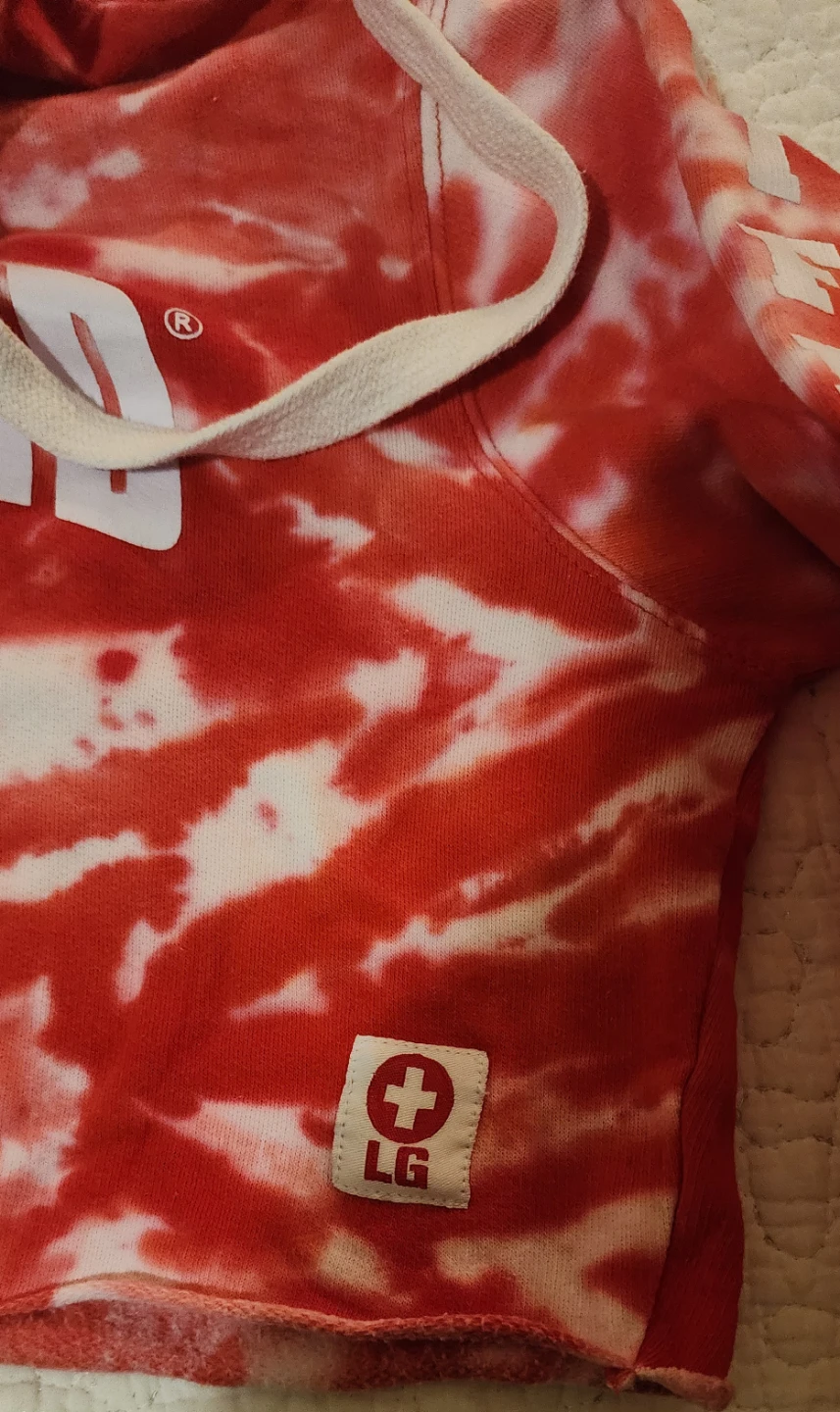 Lifeguard Red Tie Dye Crop Hoodie - Small - photo 5