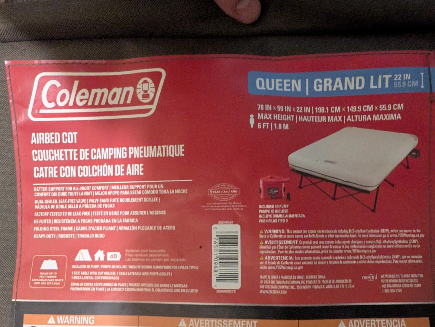 Coleman Queen Airbed Cot