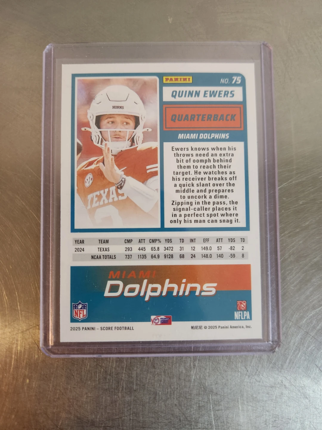 Quinn Ewers Miami Dolphins Rookie Card - photo 2