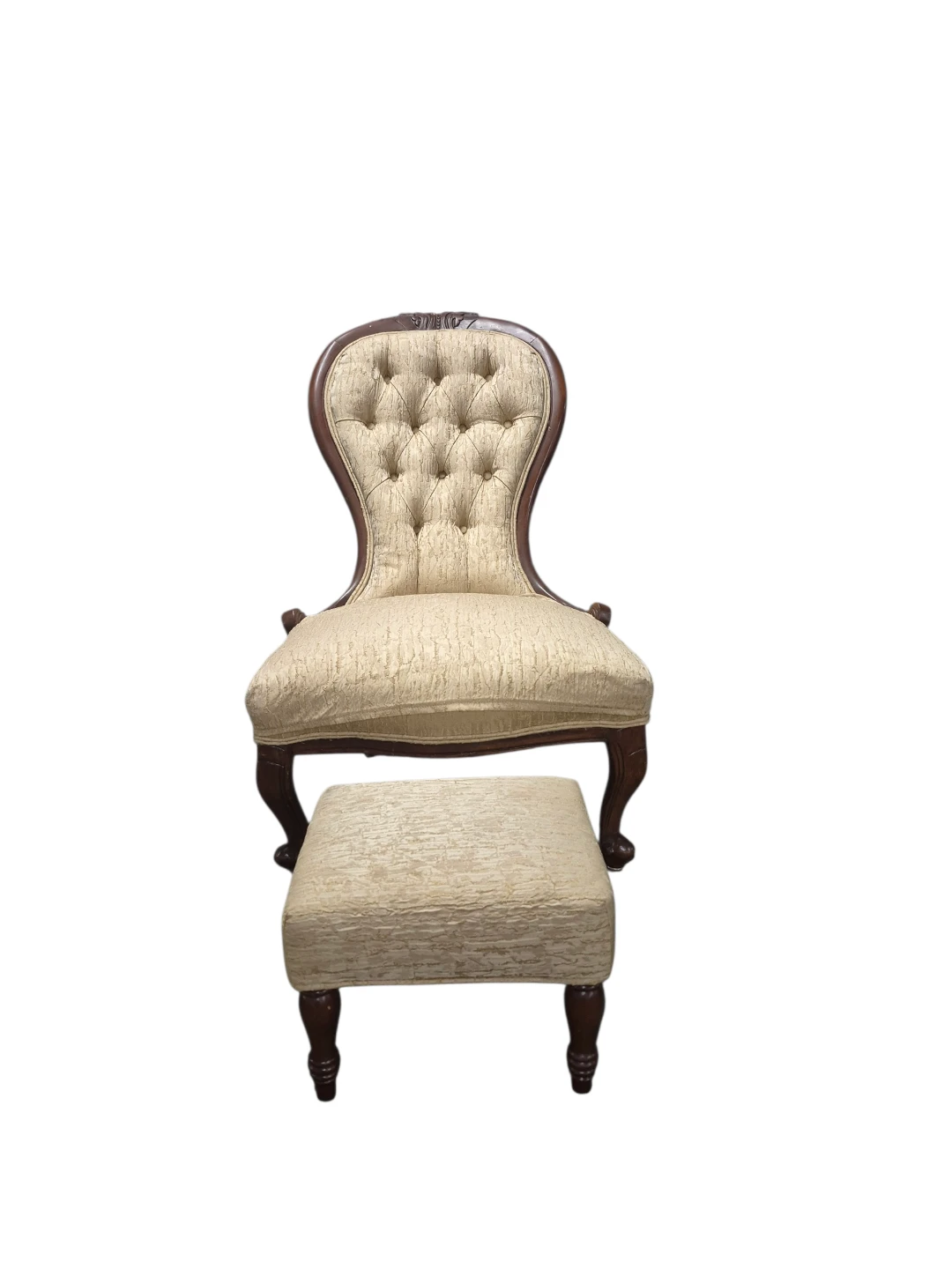 Vintage Accent Chair and Ottoman Set - photo 3