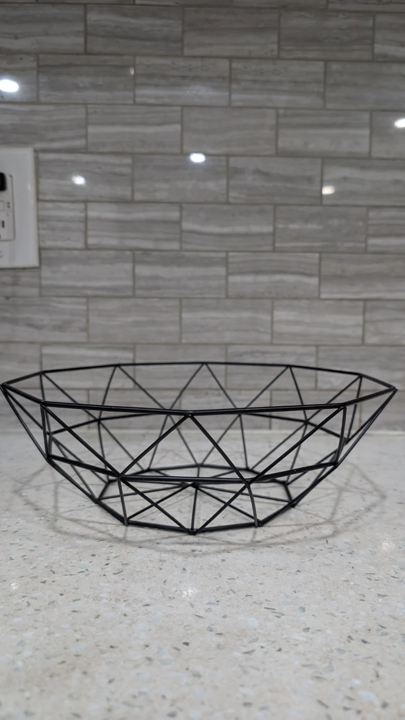 Geometric Black Metal Fruit Bowl - photo 2