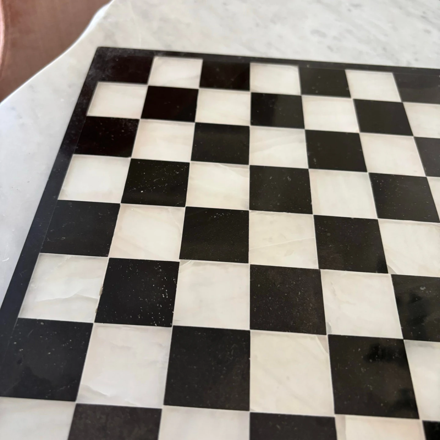 Black & White Marble Chess Board Vintage - photo 3