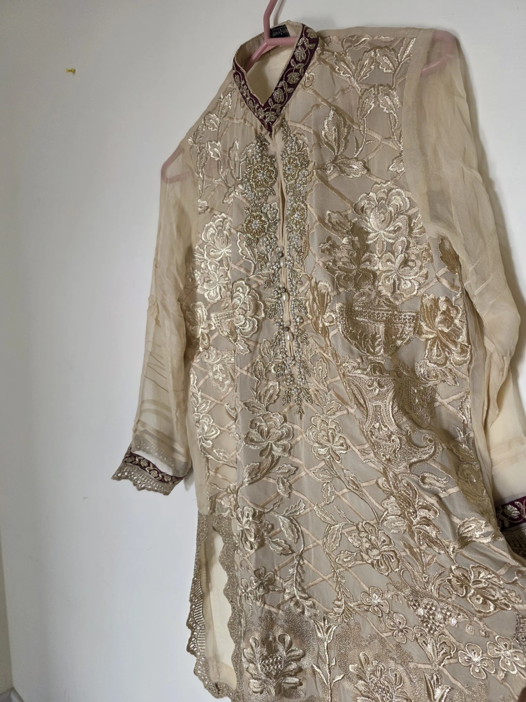 Agha Noor Embroidered Semi Formal Shirt - photo 4