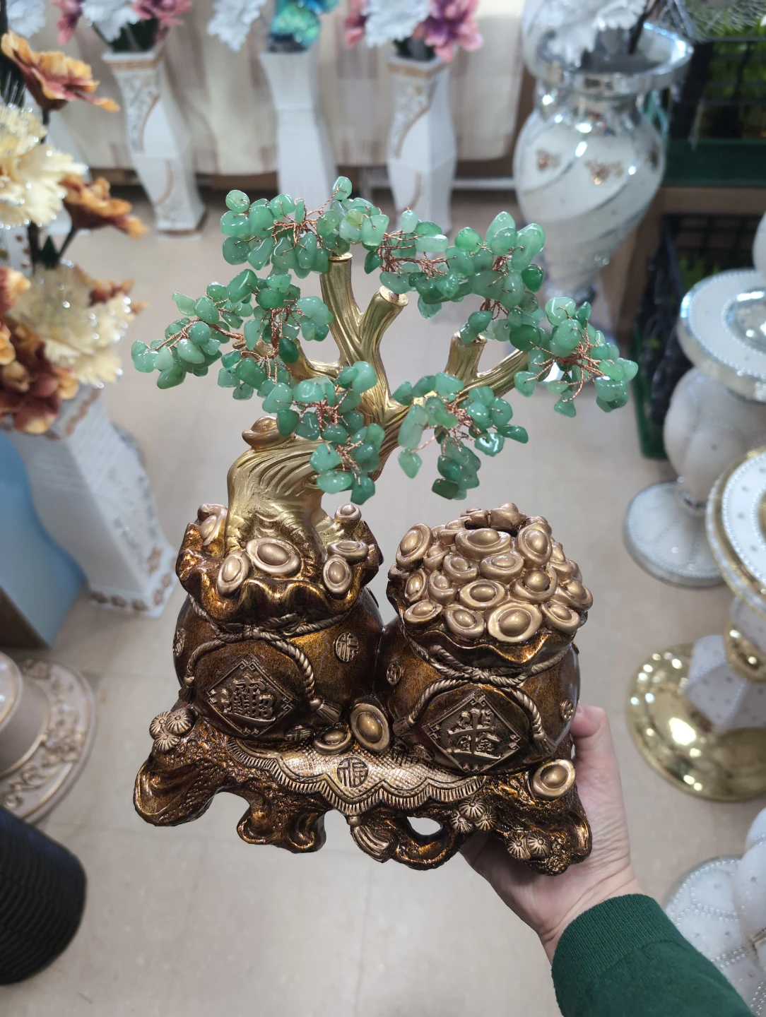 Jade stone money tree piggy bank $45 brand new