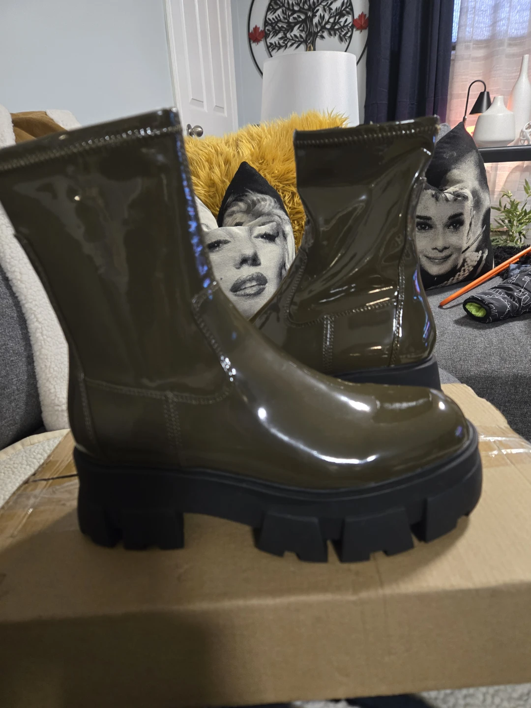 Call It Spring Olive Green Boots - Size 8 - photo 4