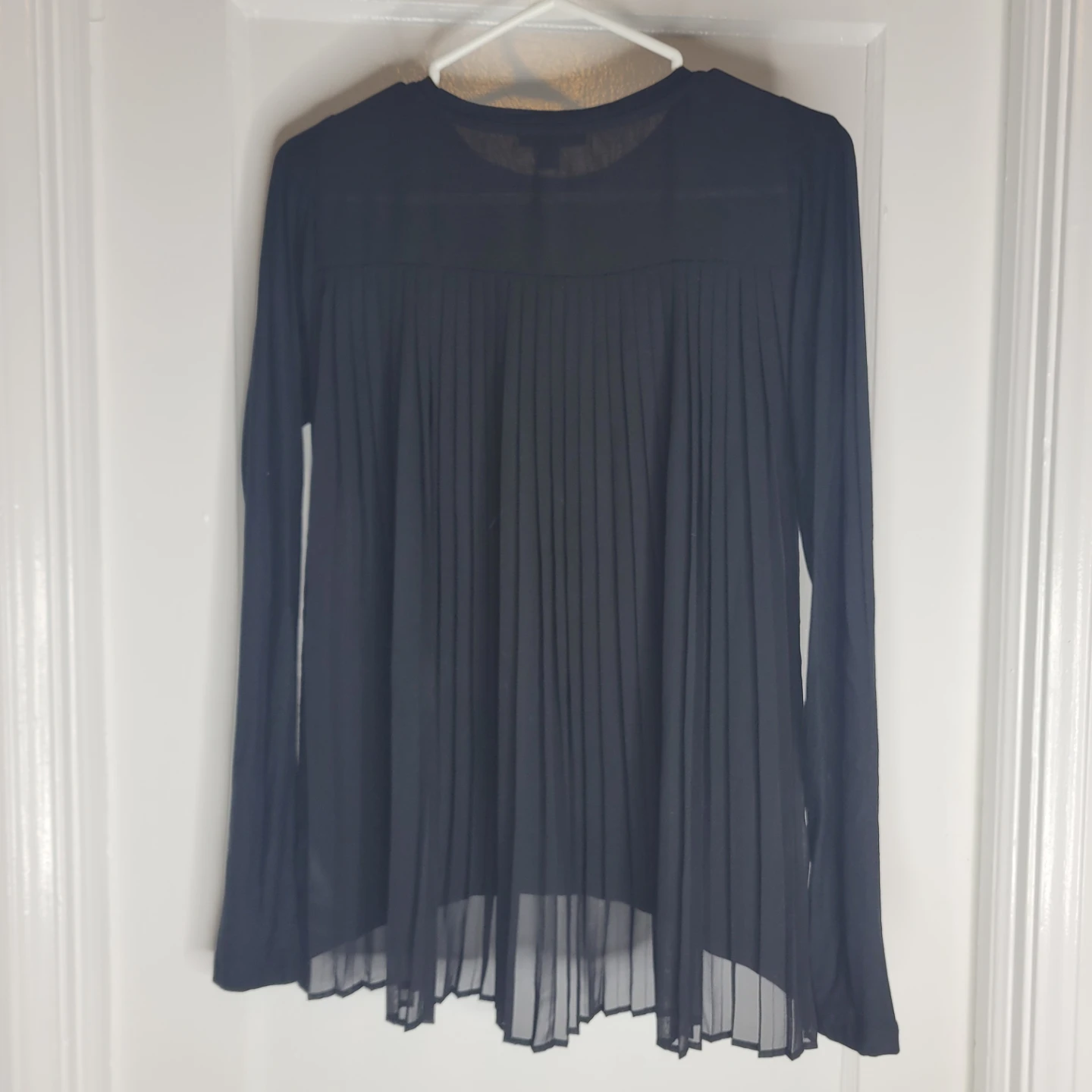 $10 MEXX Black Long Sleeve Top Pleated Chiffon - Size XS - photo 2
