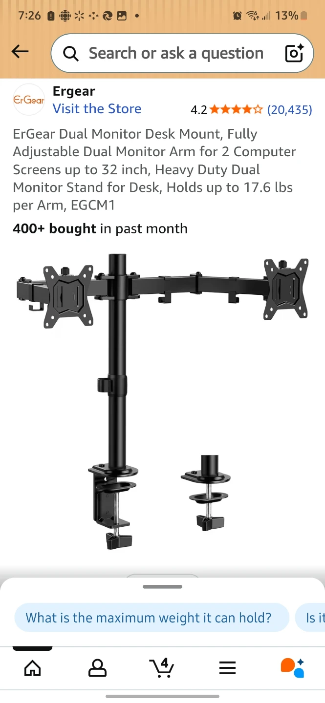 Dual Monitor Stand - VESA Pattern Compatibility