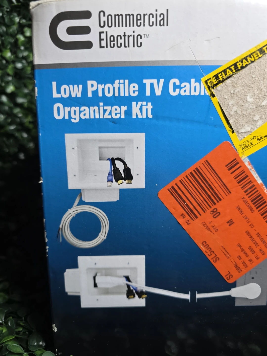 Commercial Electric Low Profile TV Cable Organizer Kit White