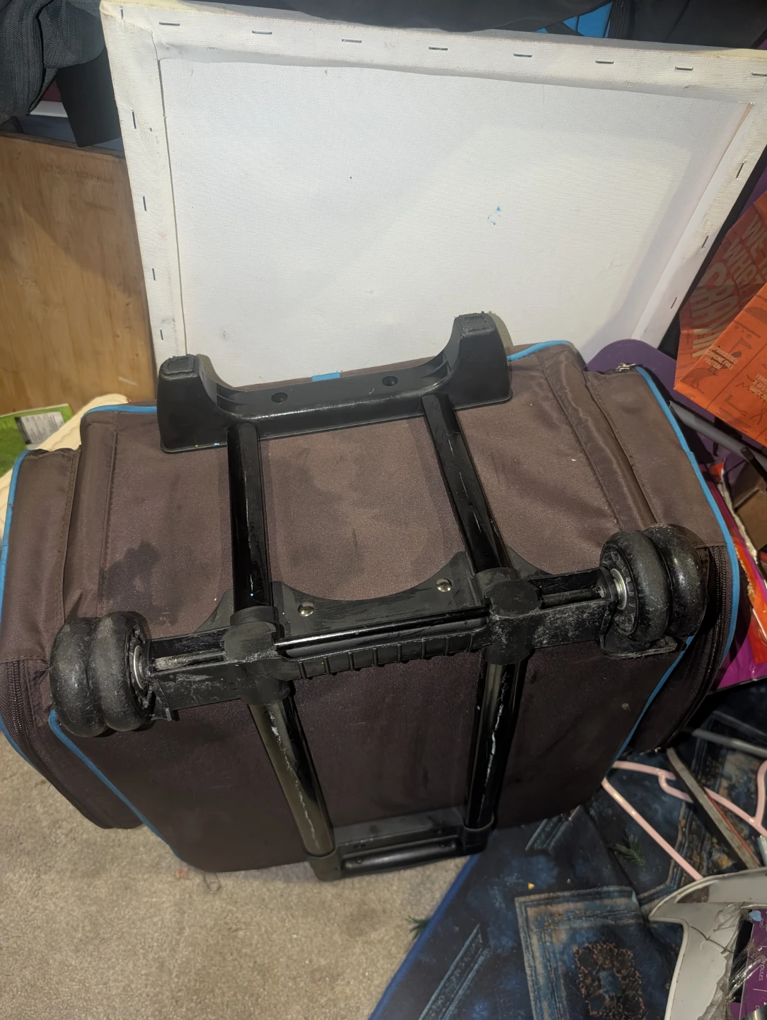 Brown and Blue Wheeled Travel Bag - photo 2
