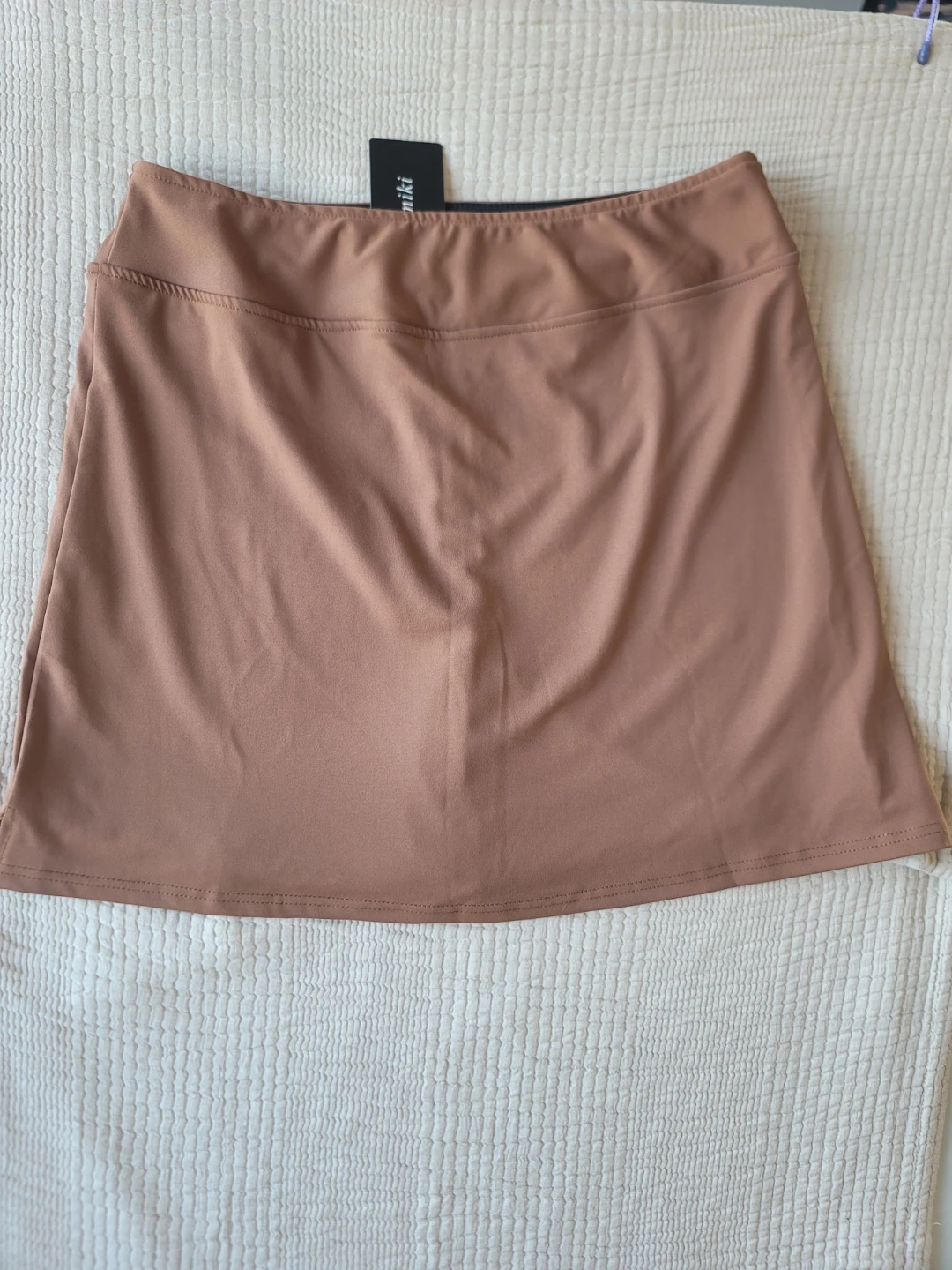 Oyamiki Tan Women's Activewear Swim Skort NWT Sz Lg