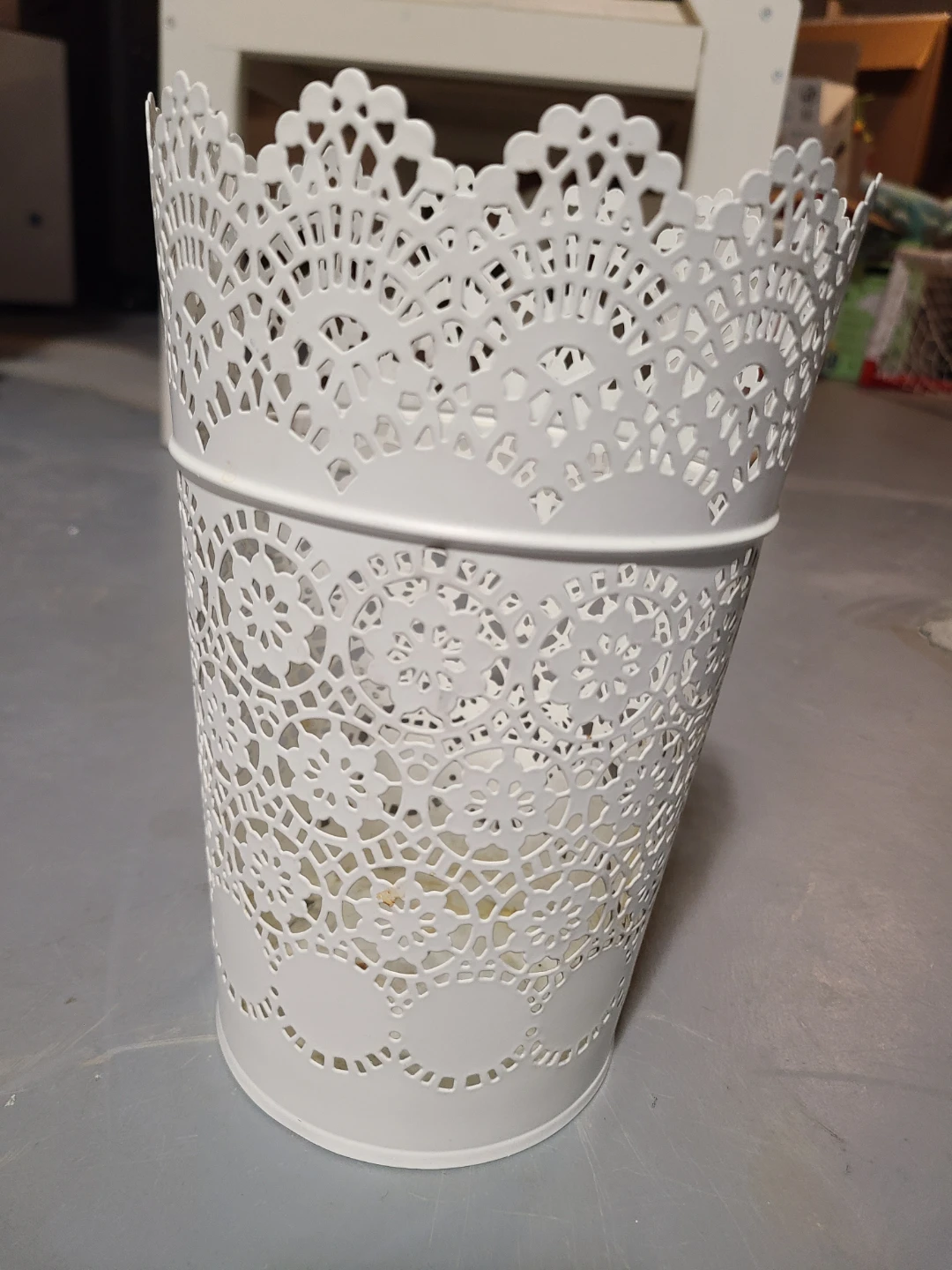 White Metal Lace Design Candle Holder, Ikea