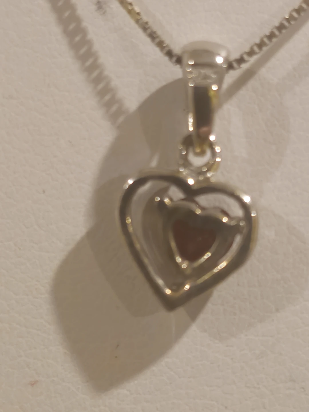 Garnet Sterling Silver Heart Pendant Necklace - photo 5