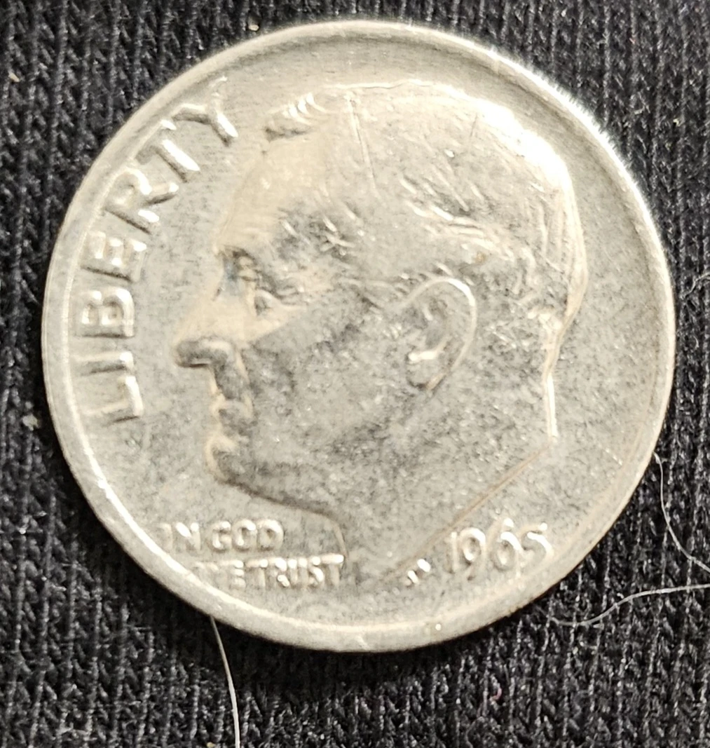 1965 united states one dime coin