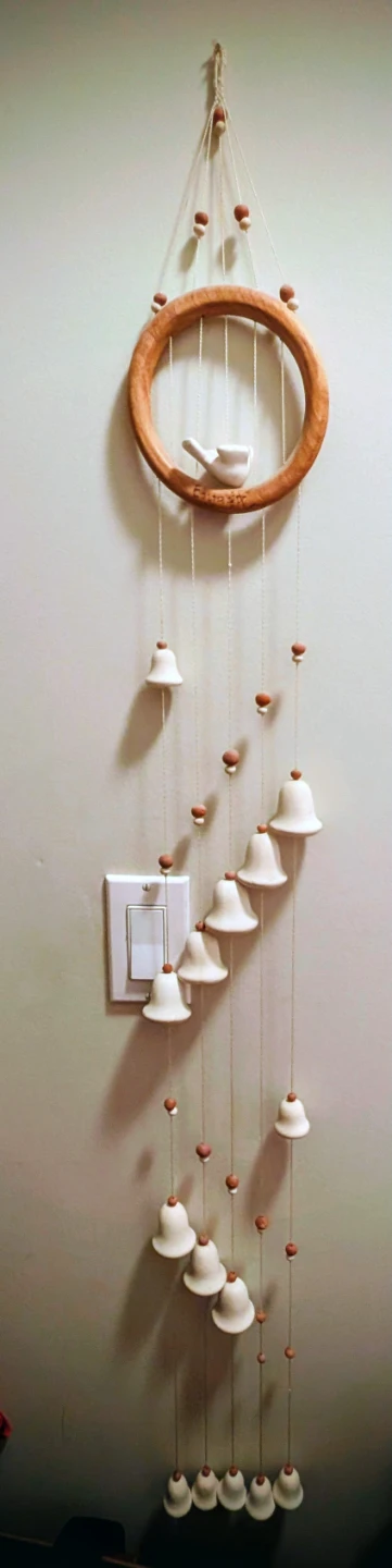 Ceramic Bird & Bell Wind Chime
