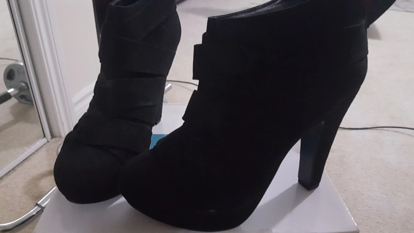 Call It Spring Cyrstal Black Ankle Boots - Size 10 - photo 2