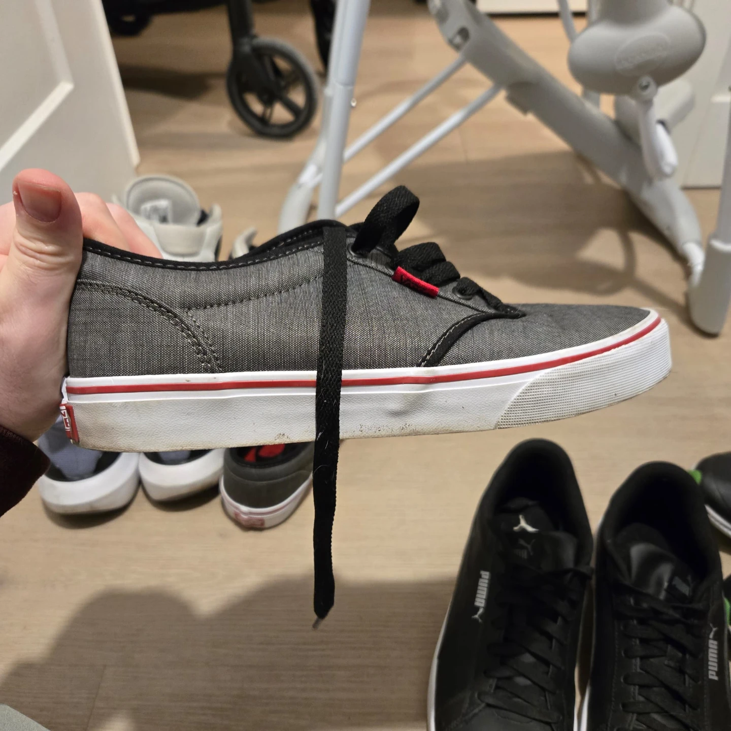 Vans Grey Canvas Sneakers-Men's 9.5