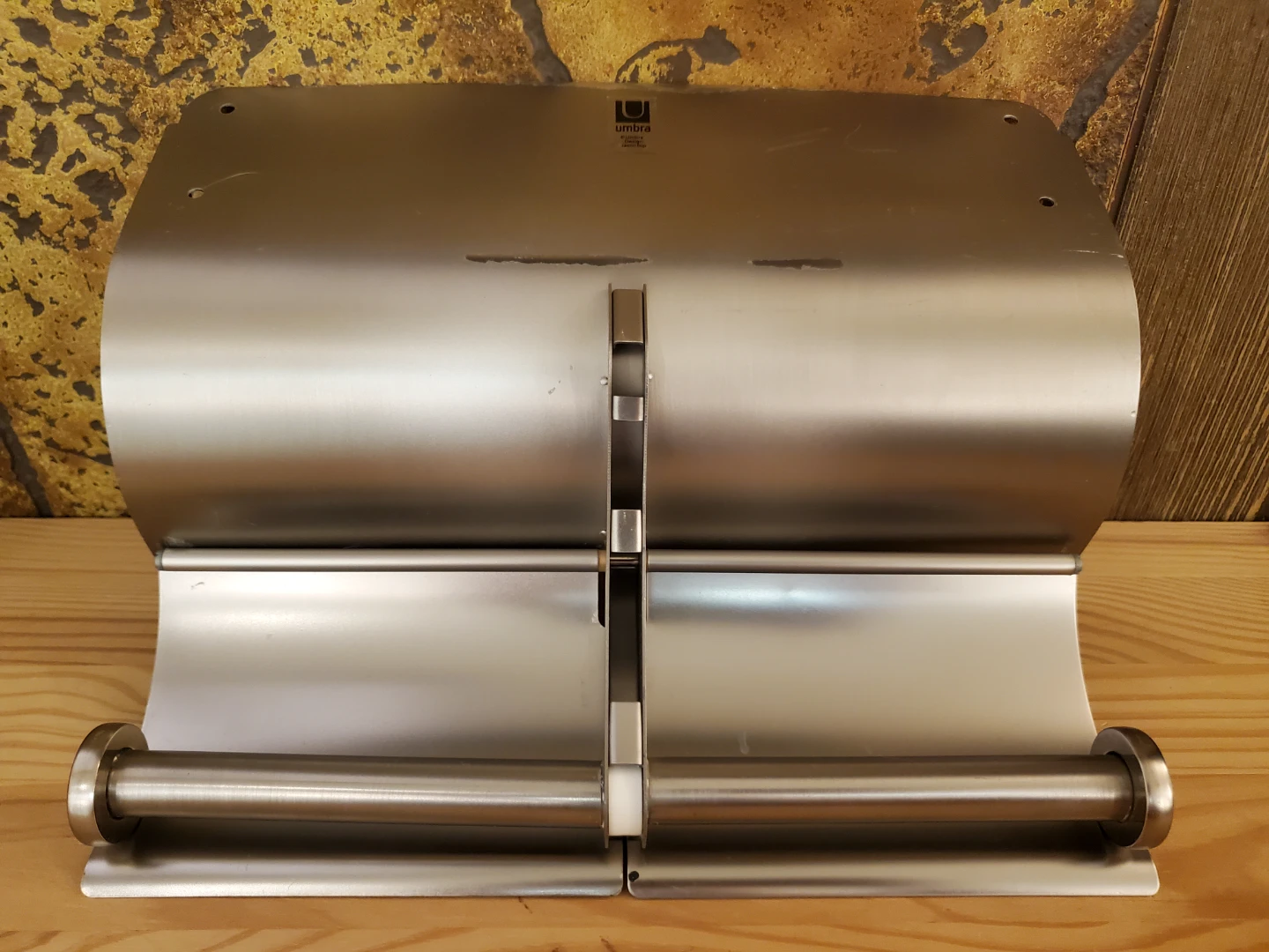 Umbra Stainless Steel Double Toilet Paper Holder with Shelf - photo 2