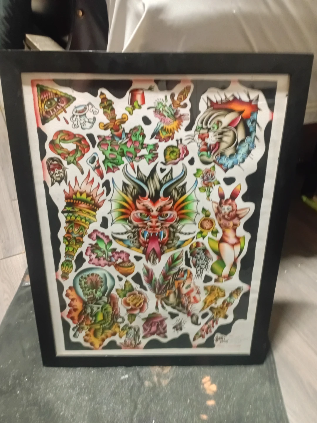 Framed Traditional Tattoo Flash Art Print