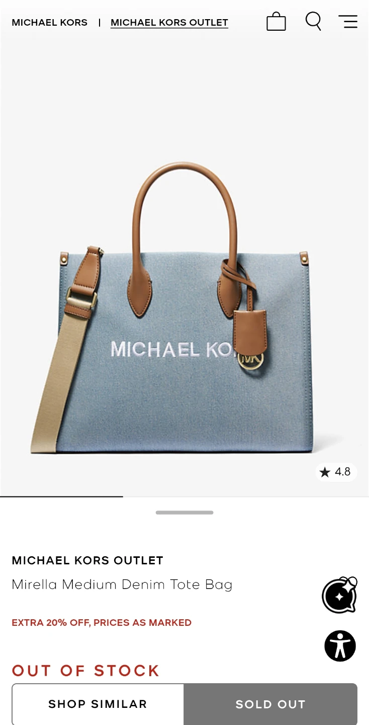 Michael Kors Mirella Denim Tote Bag