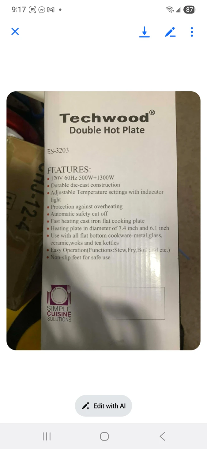 Techwood Double Hot Plate ES-3205 - photo 2