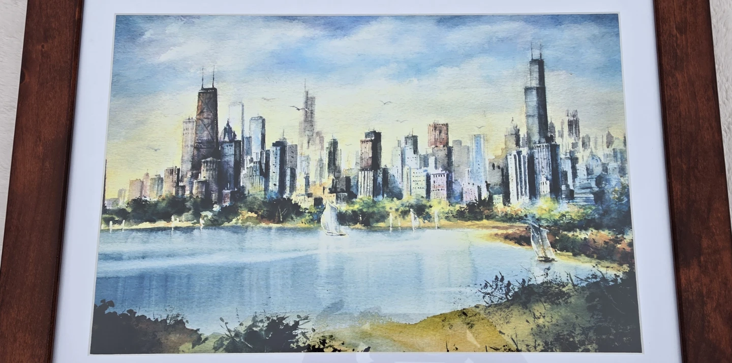 Framed Cityscape Picture - photo 2
