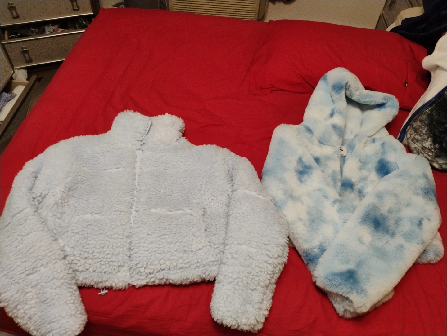 Fuzzy Blue Cropped Jacket