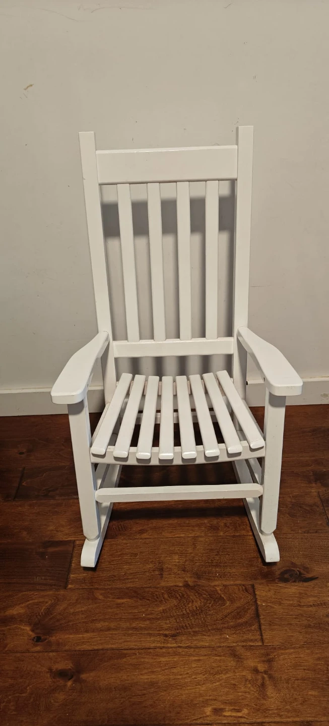 White Wooden Children's Rocking Chair