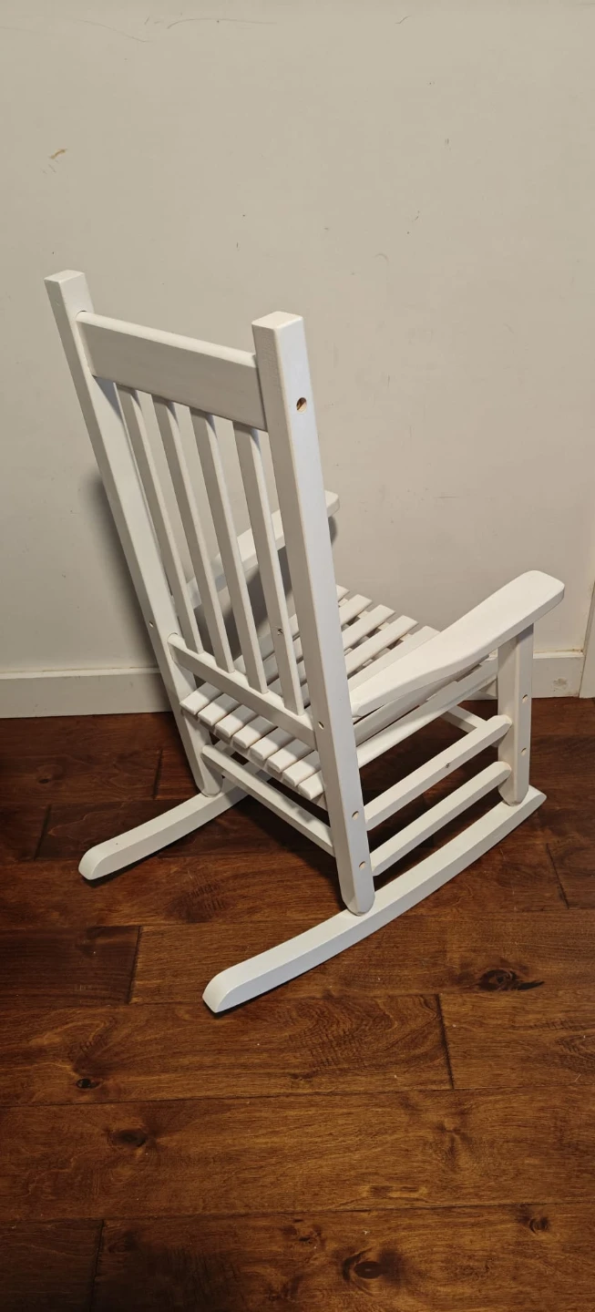 White Wooden Children's Rocking Chair - photo 3