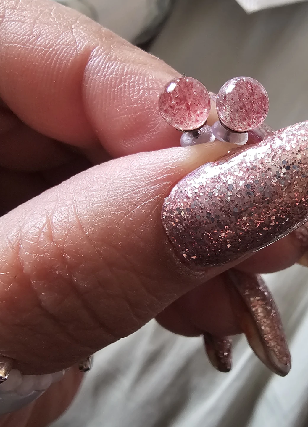 strawberry quartz earrings studs