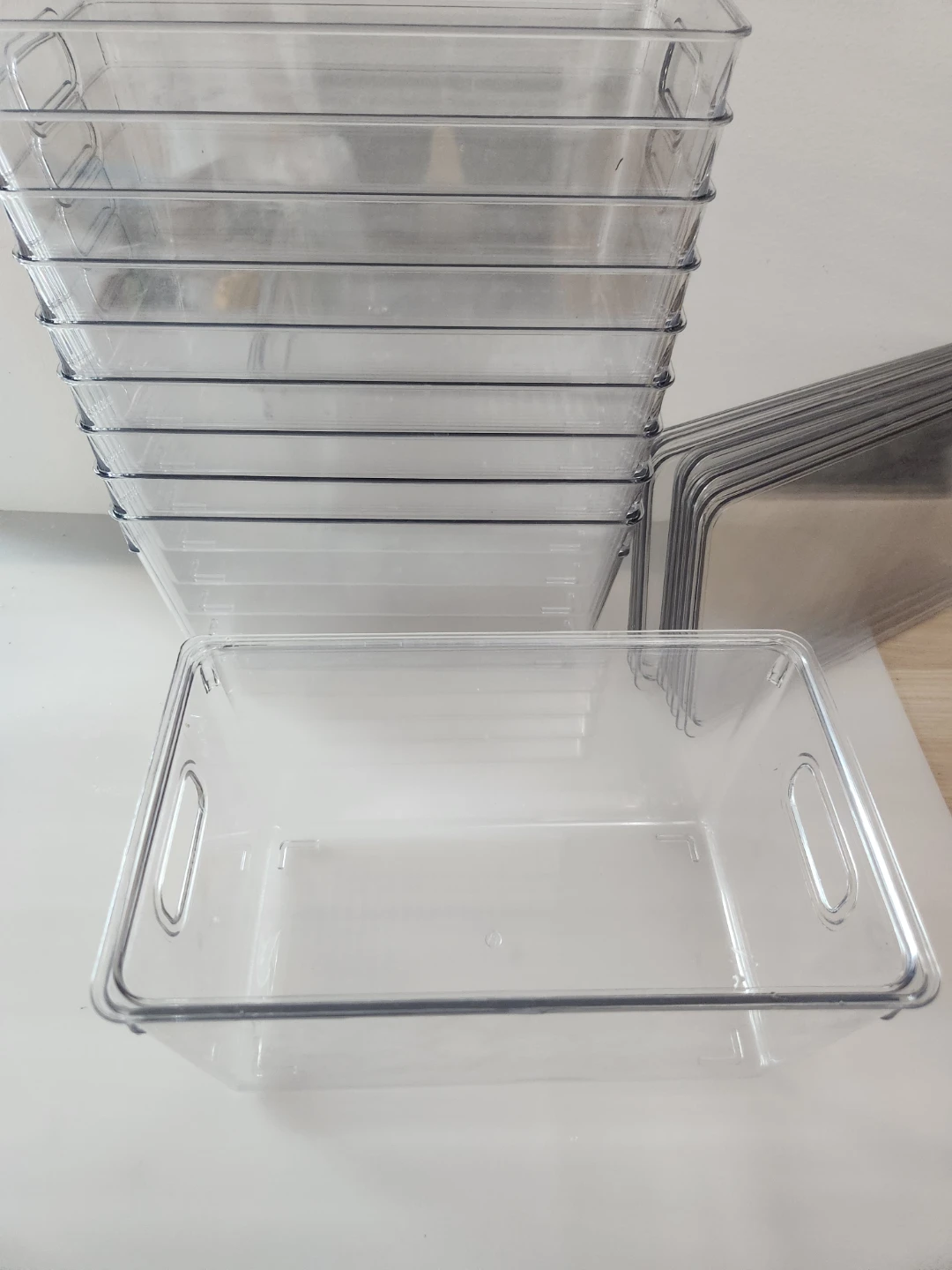 10-Pack Clear Plastic Storage Bins